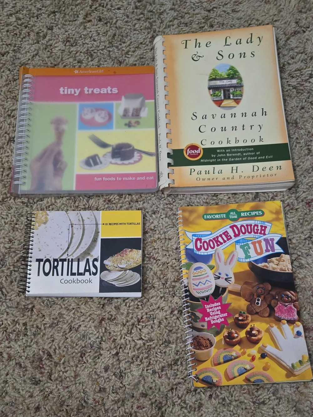 Paula Deen Savannah Country Cookbook & Assorted Spiral Cookbooks - Set Of 4